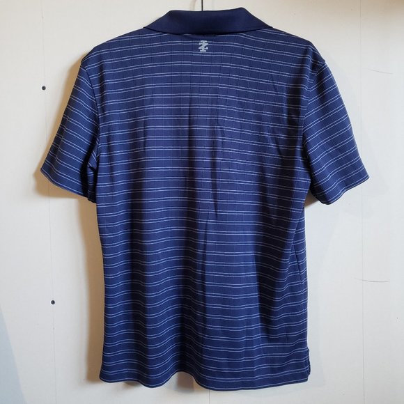 Izod Blue Gray Stripe Short Sleeve Men's Athletic Golf Polo Shirt, size Small - Picture 6 of 11